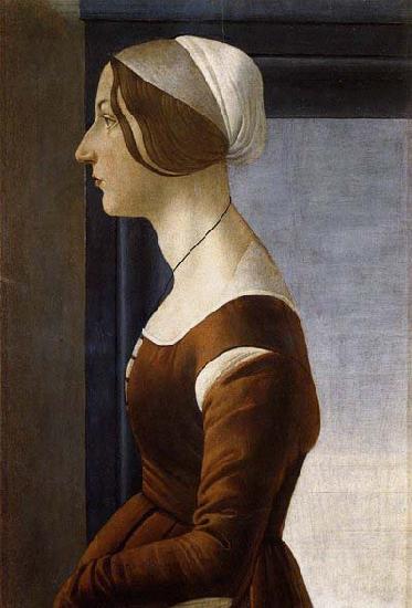 BOTTICELLI, Sandro Portrait of a Young Woman